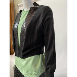 Allison Brittney Black Sequin Sweater